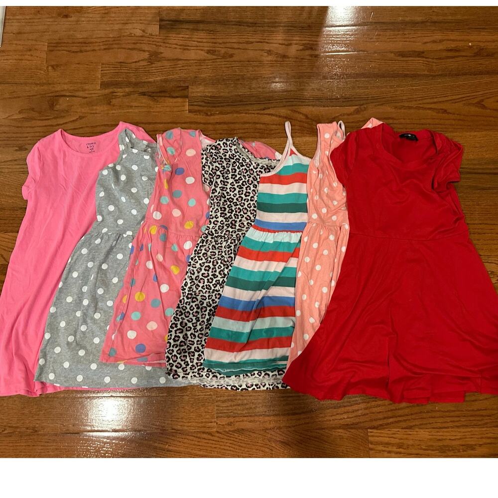 Lot of 7 girls summer dresses size 10